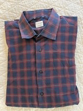 CULTURATA Made in Italy Tailored Fit Woven Check Print Cotton Sport Shirt XXL
