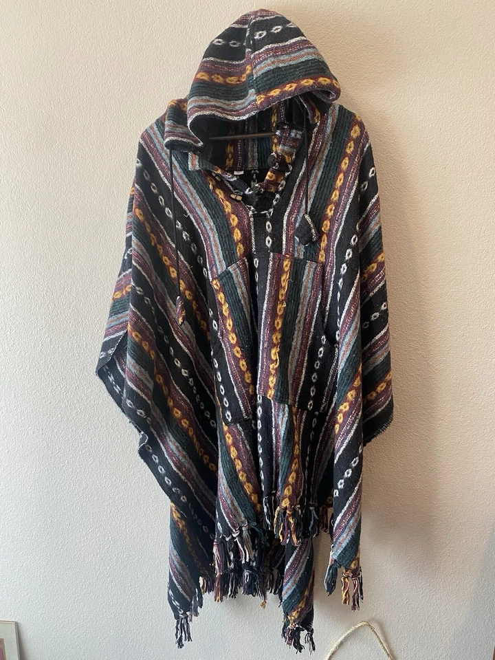 Осень осень моды ручной работы непальский разноцветный пончо большой сезонный износ - Изображение 3 из 4