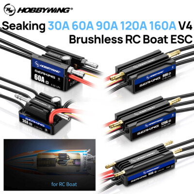 HOBBYWING Seaking V4 Brushless Sensorless ESC 30A 90A 120A 160A BEC for RC Boat