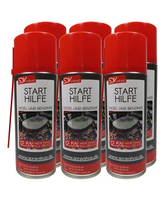Starthilfe Spray MOTORSTARTER 6x 450ml Startpilot Starterspray Kalt Start Spray
