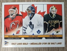 2002 03 MARTIN BRODEUR CURTIS JOSEPH ED BELFOUR SALT LAKE GOLD OLYMPICS PRISM