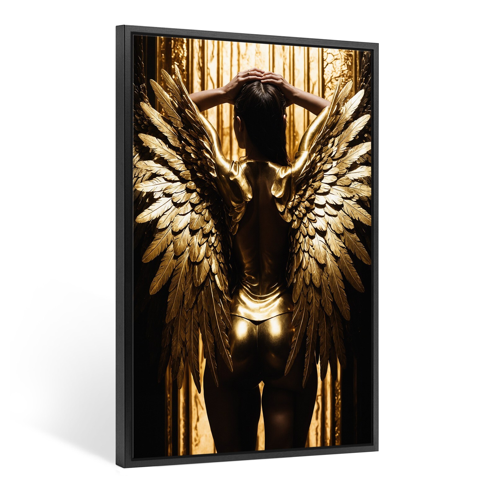 ✅ WANDBILD DER KÄMPFENDE ENGEL - LEINWAND BILD MIT RAHMEN, KUNST DEKO HAUS