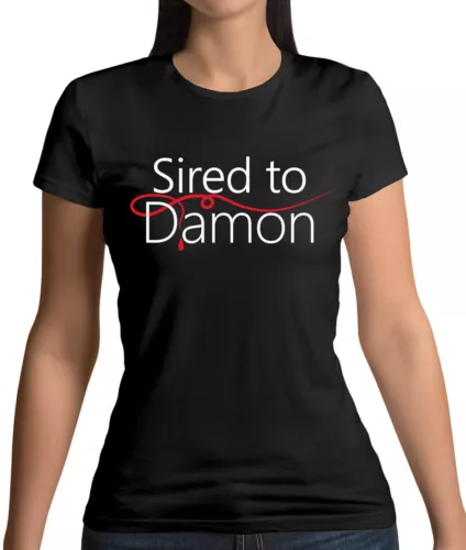 Sired To Damon - Womens T-Shirt - Vampire - Salvatore - Fan - Love - Merch - TV