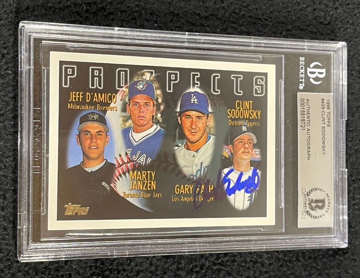 Clint Sodowsky Signed 1996 Topps Card #429 BAS Certified Detroit