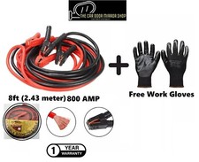 JUMP LEADS 8FT 800AMP CAR VAN BATTERY STARTER BOOSTER CABLE JUMPER WITH GLOVES