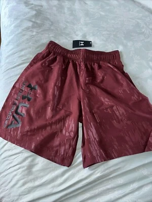 Men’s Under Armour Woven Embossed Shorts Size S Burgundy New With Tags - Image 1 of 4