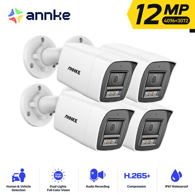 ANNKE 12MP PoE Security IP Camera C1200 Audio Recording Color Night Outdoor AI