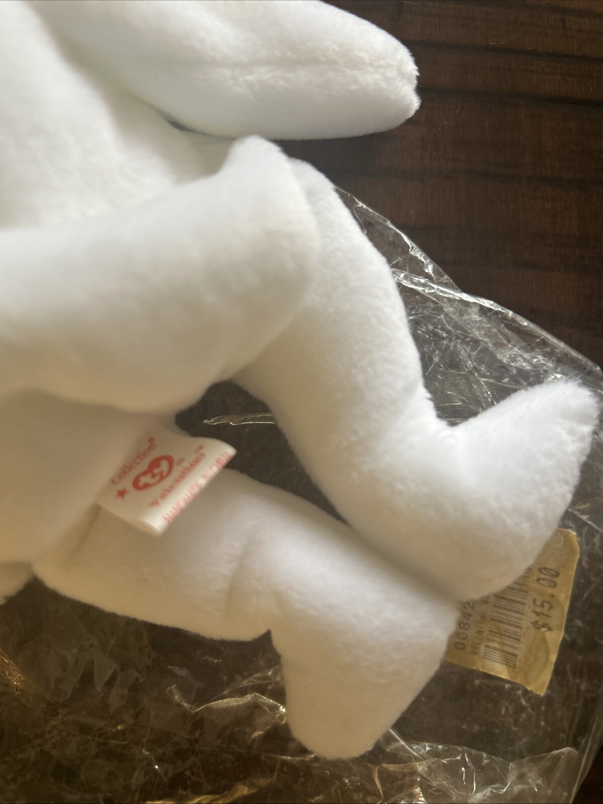 RARE NEW Ty Valentino Bear Beanie Baby 1993/1994 with Brown Nose and tag errors! thumbnail 3