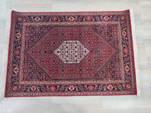 Vintage 3'8" x 5'3" Handmade Wool Medallion Area Rugs Red Oriental Knotted Rugs - Picture 17 of 24