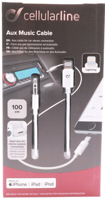 Cellularline 1m Aux Kabel für iPhone 7 8 X XS XR 11 12 13 Klinke Musik Audio 326