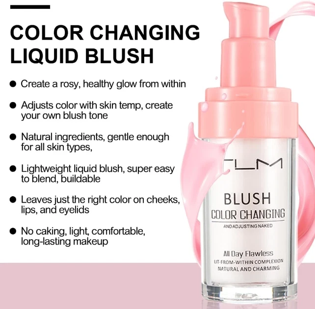 2Pcs TLM Blush Colour Changing, All Day Flawless Color Changing Blush,TLM Temper - Image 3 of 4