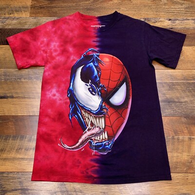 Marvel Spider Man Venom Shirt Mens Small Red Purple Tie Dye