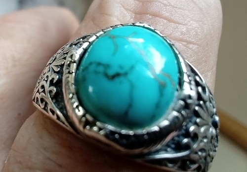 Herren DOLIOX ORIGINAL Türkis Und Silber. ringgrösse 10. - Bild 3 von 8
