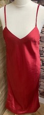 Vintage Y2K Pasha Slip Dress Large Red Silky Spaghetti Strap 90s Lace Up Sides