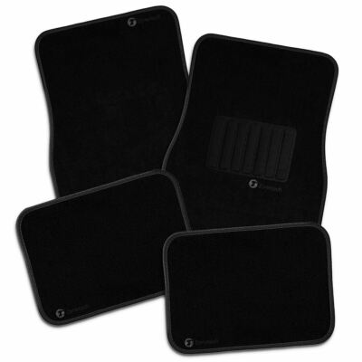 Zone Tech Black Full Carpet All Weather Heavy Duty Vehicle 4 Piece Floor Mats 
