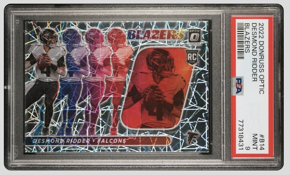 2022 Donruss Optic Desmond Ridder BLAZERS B-14 PSA 9!! Falcons RC