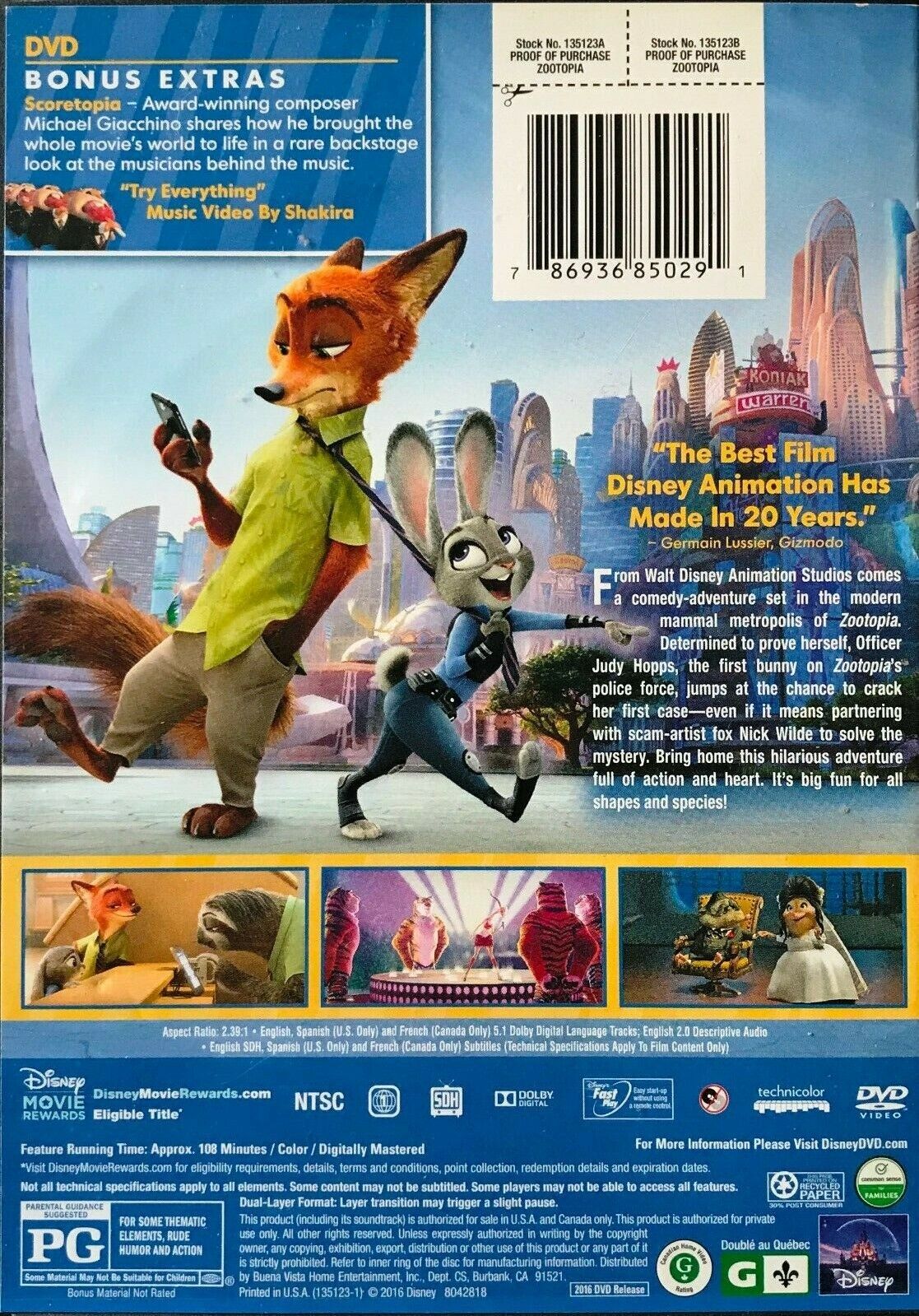 Film Freak Central - Zootopia (2016) - Blu-ray + DVD + Digital HD