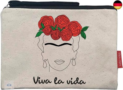 hello-bags Damen B-002-Vivalavida Kulturbeutel/Handtasche, ekrü