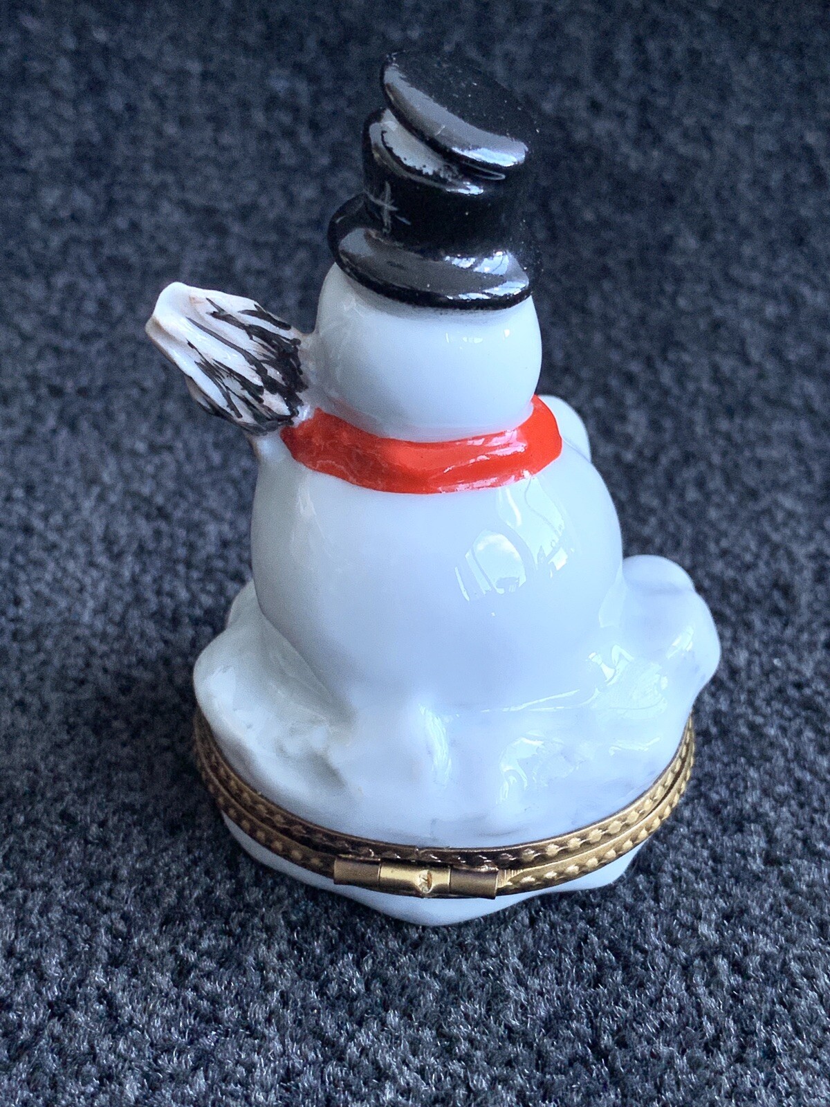 Limoges Snowman Trinket Box HandPainted Porcelain Christmas eBay