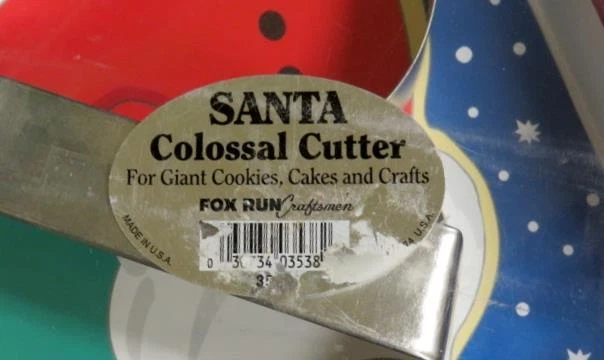 Cortador de galletas vintage Fox Run 11,5" gigante colosal SANTA CLAUS metal Navidad Foto 4 de 4