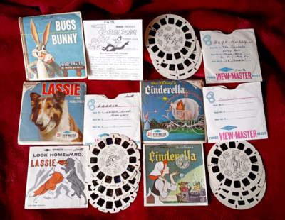 3 View Master 3-D viewers with 29 Reels 1950s-60s LOT OF THREE