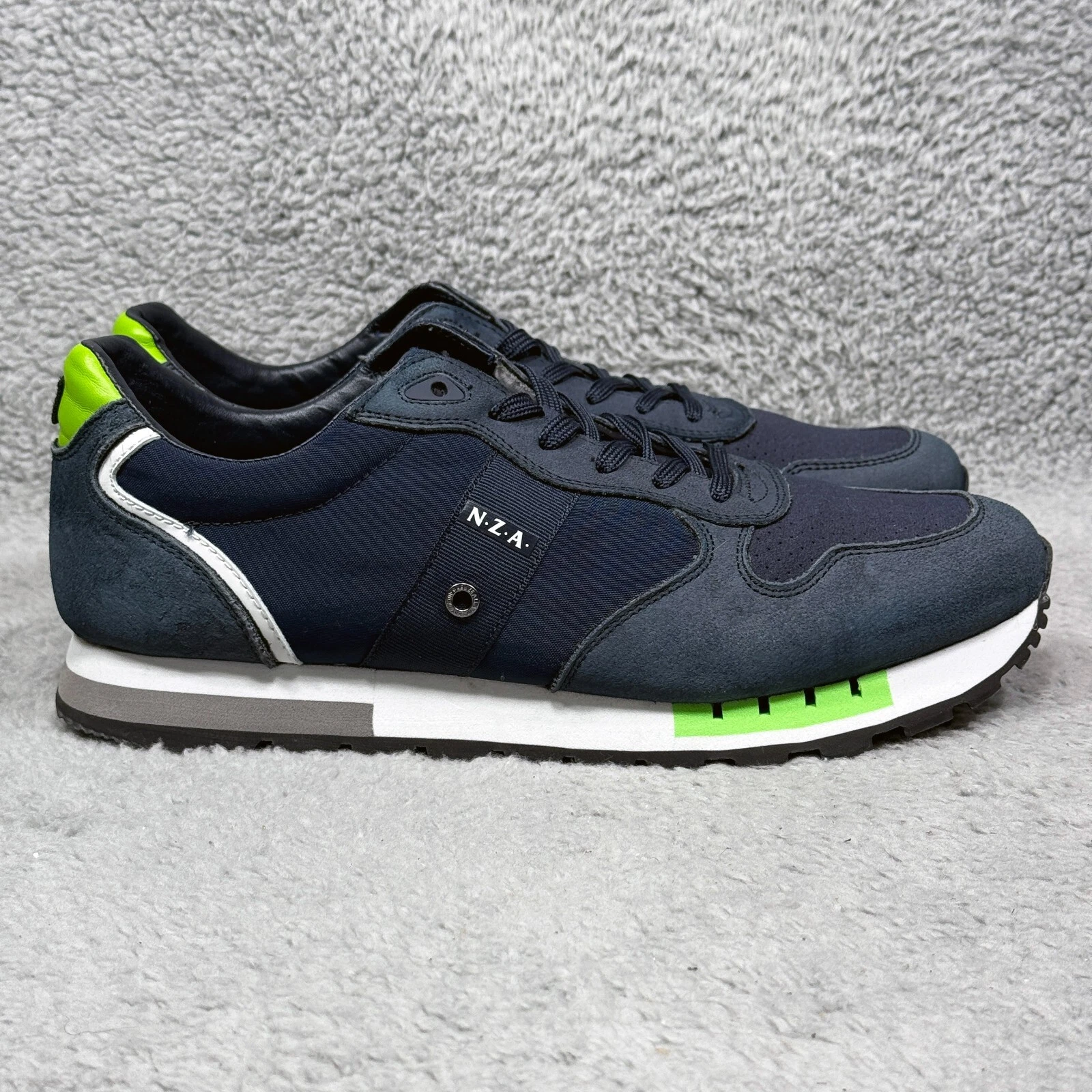 NZA Aukland 1923 Mens Size 10 Low Top Sneakers Shoes Blue Green Suede Comfort