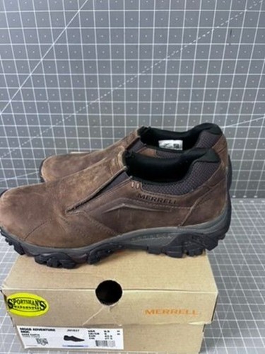 Merrell Men's Moab Adventure Moc Slip-On Shoes Dark Earth Size 9M Leather NEW - Picture 5 of 8