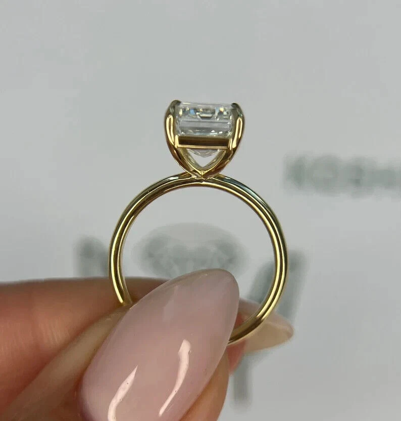 Bague cadeau femme certifiée or jaune 10 carats diamant cultivé en laboratoir... - Photo 3/4