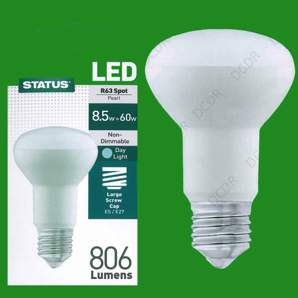 8.5W 60W 806 Lumen R63 LED Reflector Warm White 6500K Light Bulb ES E27 Lamp