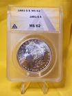 1881-S ANACS MS62 ~ Morgan Silver Dollar $1 US Coin