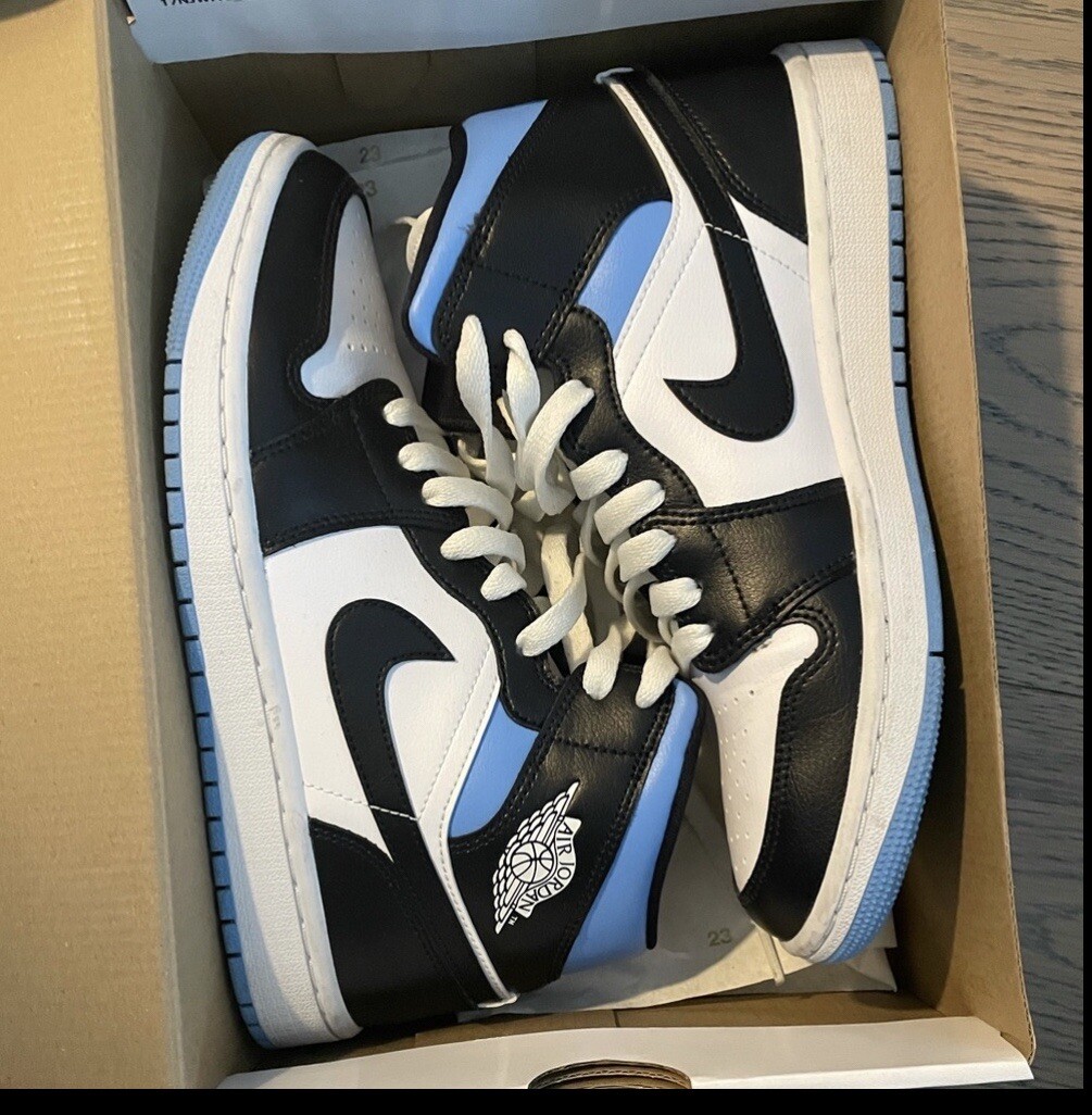 Size 8 - Jordan 1 Mid University Blue / Black| Women's | eBay
