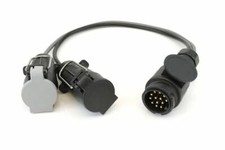 Twin Electric (12N/12S) Car to Caravan Trailer Towing Adaptor 13 PIN TO 7 PIN 