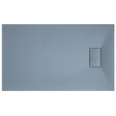 Receveur de douche blanc en mineralmarbre effet pierre ardoise série Lion, slim 3 cm, revêtu de Gelcoat, antidérapant (100 x 120