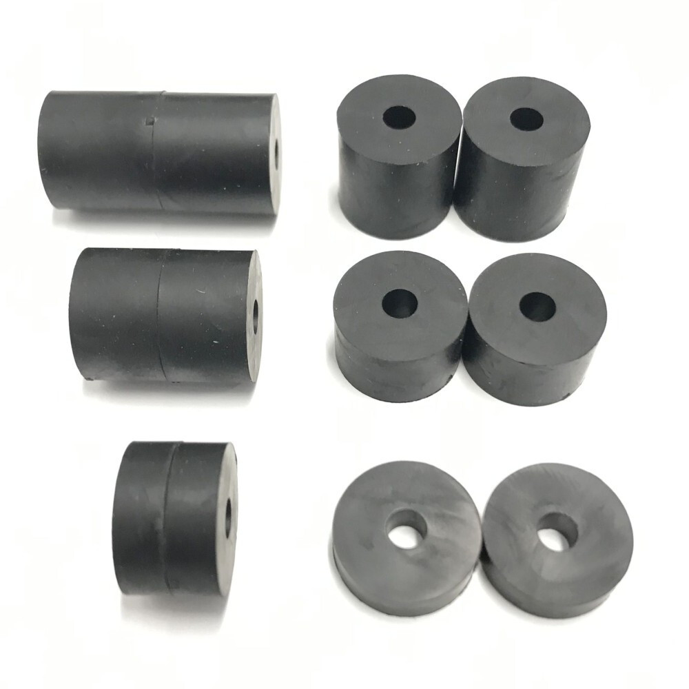 4mm (M4) Med Hard Rubber Spacers (16mm diameter) Shore A 85 - Black