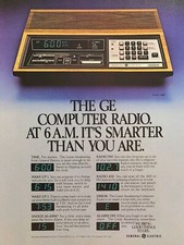 General Electric Computer Radio Alarm Clock Model 7-4885 Vintage Print Ad 1981