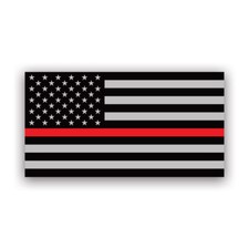 Thin Red Line Subdued American Flag Sticker Decal - Weatherproof