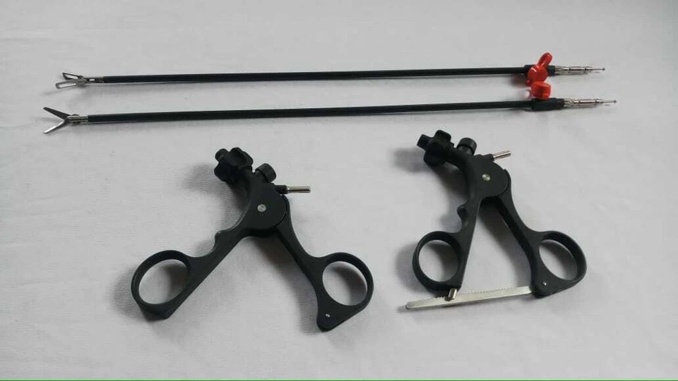 Juego de instrumentos de tijeras curvas laparoscópicas fenestradas de 5 mm Foto 2 de 4