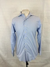 REGENT Brooks Brothers Men's Light Blue Plaid Cotton Dress Shirt 15.5 - 34 $138
