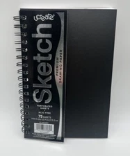 UCreate Poly Cover Sketch Book Heavyweight 6" x 9" Black 75 Sheets