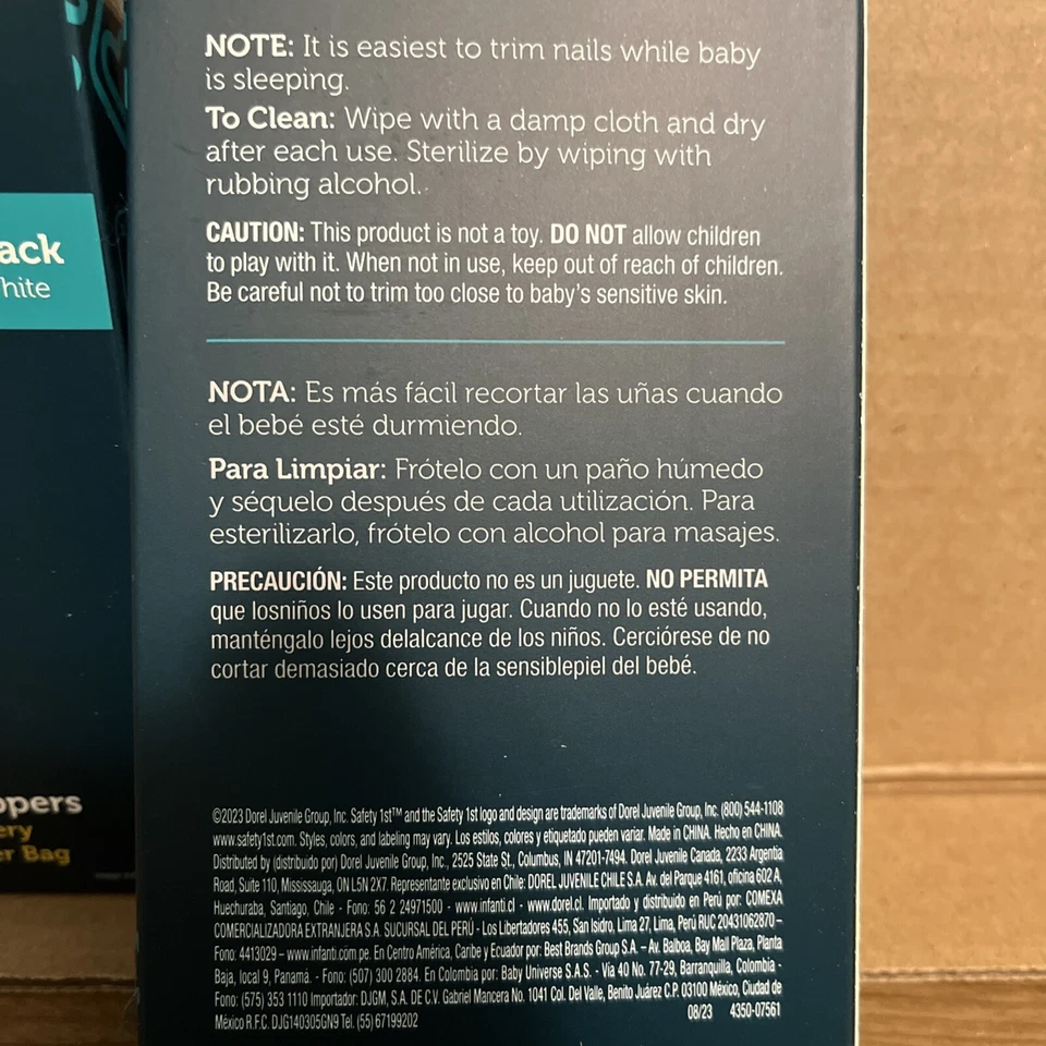 2 • Cortaúñas Plegable Seguridad 1er, Paquetes de 2. Blanco Foto 2 de 2