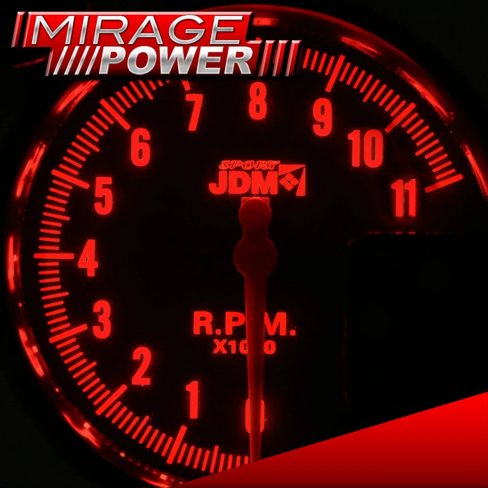5" Black Face Tachometer 11K RPM Gauge + Red Shift Light For Chevy Ford Dodge Foto 4 de 4