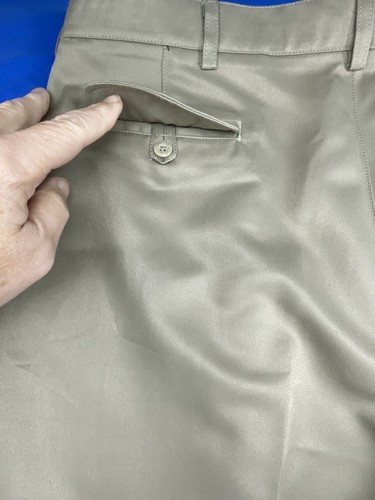 Vintage Savane Silkworks Dress Pants Beige Pleated Cuffed Men’s Size 40X32 NWT - Picture 16 of 21