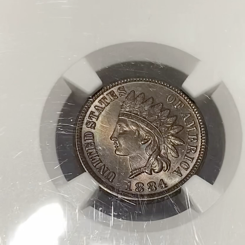 BU 1884 Indian Head Cent Penny NGC MS63 BN Beauty! Nice Luster! SQCNM - Video 1 of 1