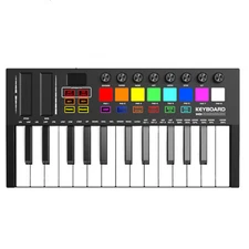 25 Keys MIDI Keyboard Professional Controller USB Percussion Pad 8 RGB Backlit