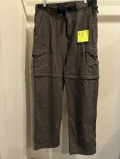 BC Clothing Men's Convertible Cargo Pants M/MX34 Brown Nylon Spandex