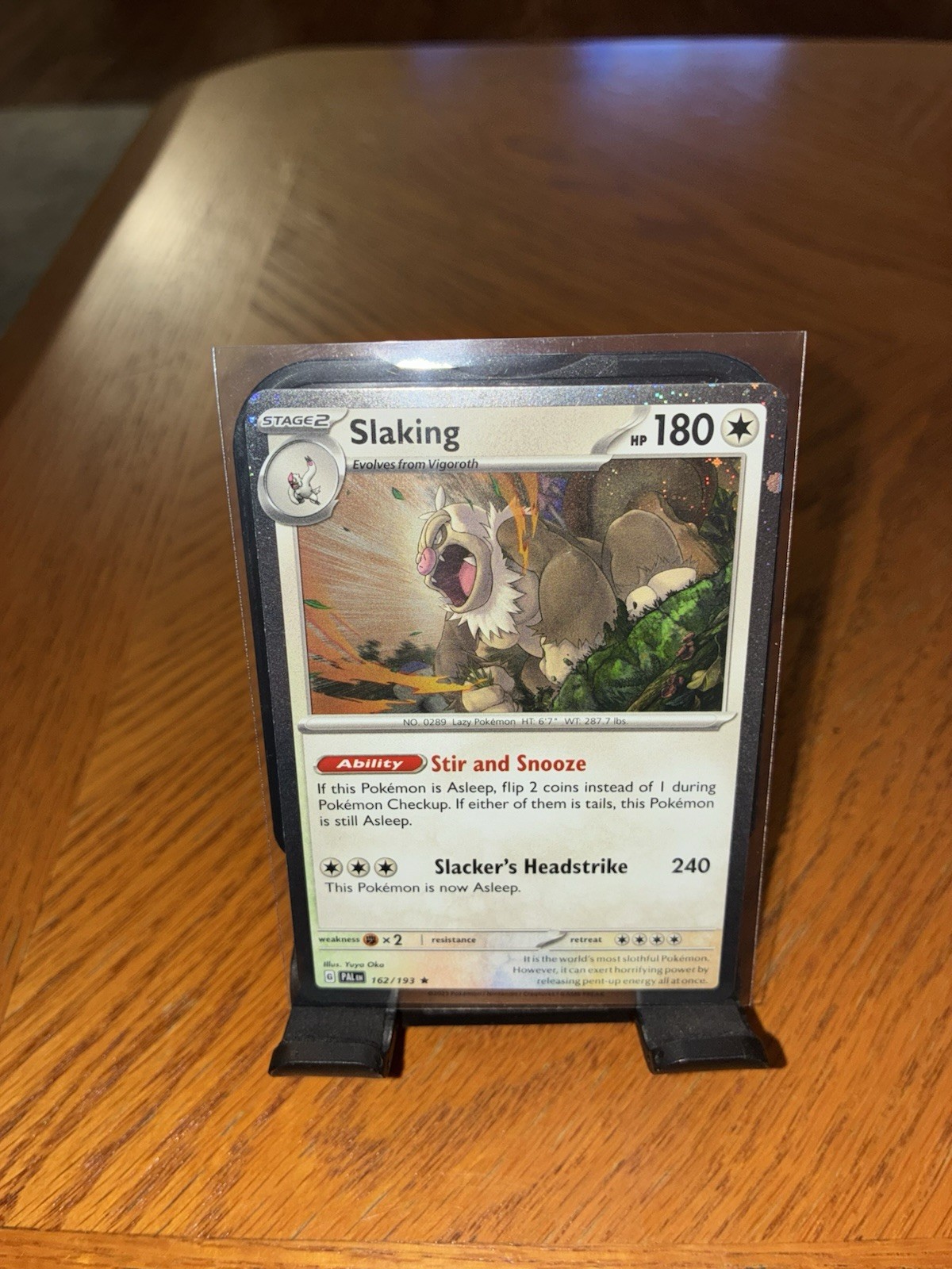 POKEMON SLAKING 162/196 RARE COSMOS HOLOFOIL PALDEA EVOLVED NM CARD