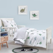 Hello Spud Dinosaur Toddler 4 Piece Bedding Set NEW Organic Cotton MSRP 120