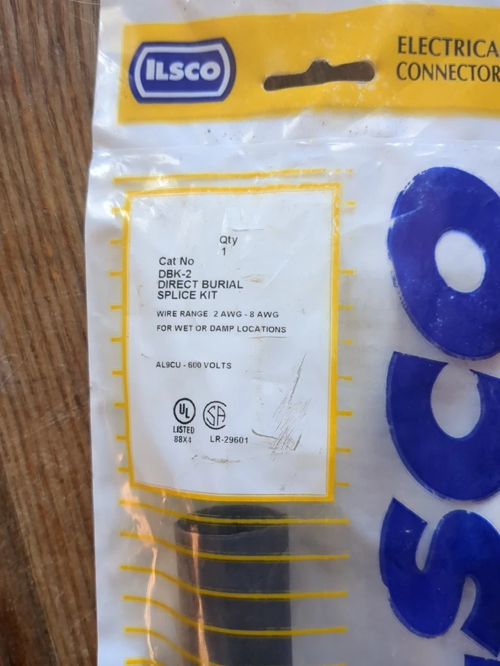 Ilsco DBK-2 Direct Burial Splice Kit Wide Range 2AWG-8AWG AL9CU-600 Volts- NEW - Image 2 of 3