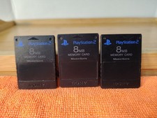 Lot Of 3 Sony Playstation Official, Black 8mb Memory Card Genuine/ SCPH 10020