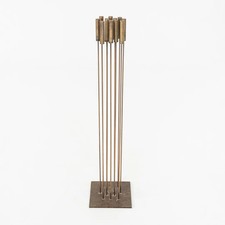 2021 Val Bertoia Sonambient Wire Sculpture with 12 Brass Rods 9x12x48 Inches